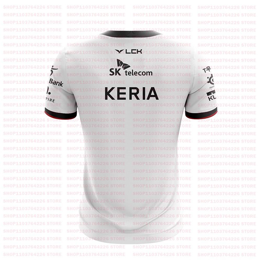2024 Skt T1 Uniform Jersey E-sports T-shirt LoL S14 Faker Men's T-shirt Sports Game 3d Children's Short Sleeve Top T-shirt