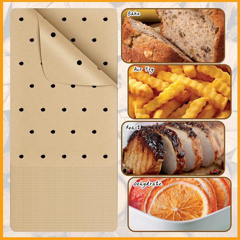 100Pcs Air Fryer Paper Disposable Non-Stick Kitchen Baking Oil-proof Paper Micro-wave Barbecue Oven Fryer Papers Steamer Paper