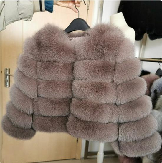 Kurzer Wintermantel aus Kunstfuchs für Damen - Europäischer & Amerikanischer Stil, Langärmelig