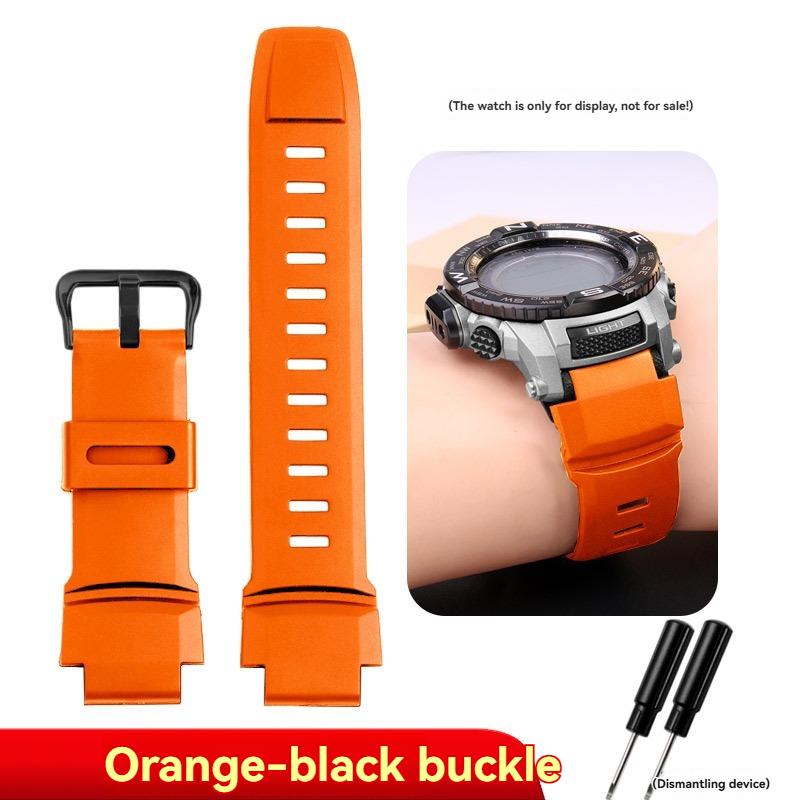For Casio PROTREK PRG-260/270/550/250 Silicone WatchBand PRW-3500/2500/5100 Dedicated interface rubber strap Black men Bracelet