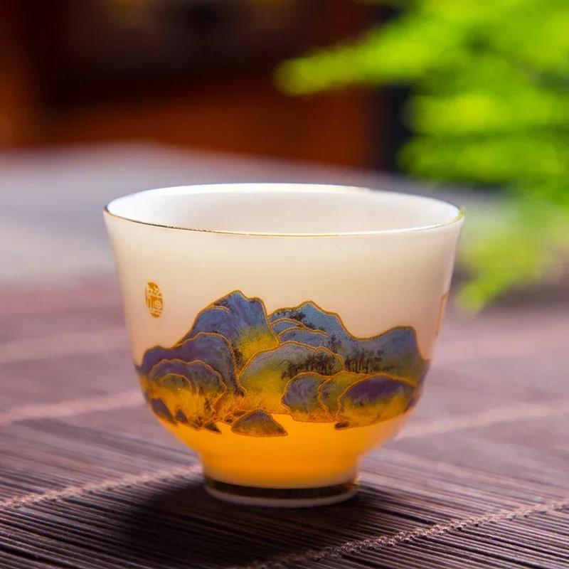 Butik Suet Jade Keramika Šálek Cestovní Meditační Šálek Osobní Čajová Miska Ručně vyrobená Čajová sada Příslušenství Pu'er Master Cup