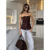 European and American Ladies Tops Leisure Commute Tube Top Vest Pure Color All-Matching Stylish All-Matching 2025 Autumn