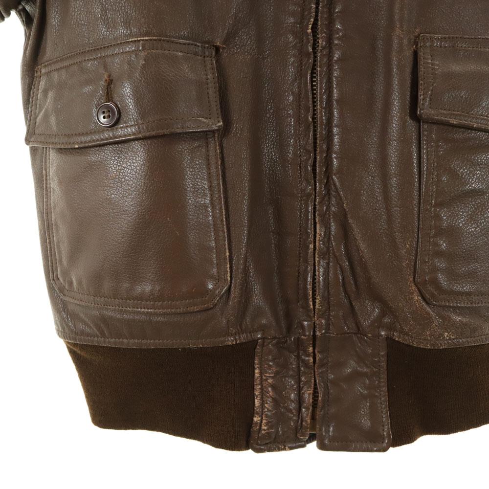 US NAVY 70s Vintage Scoville Zip G-1 Flight Jacket 42 Brown Men's Used