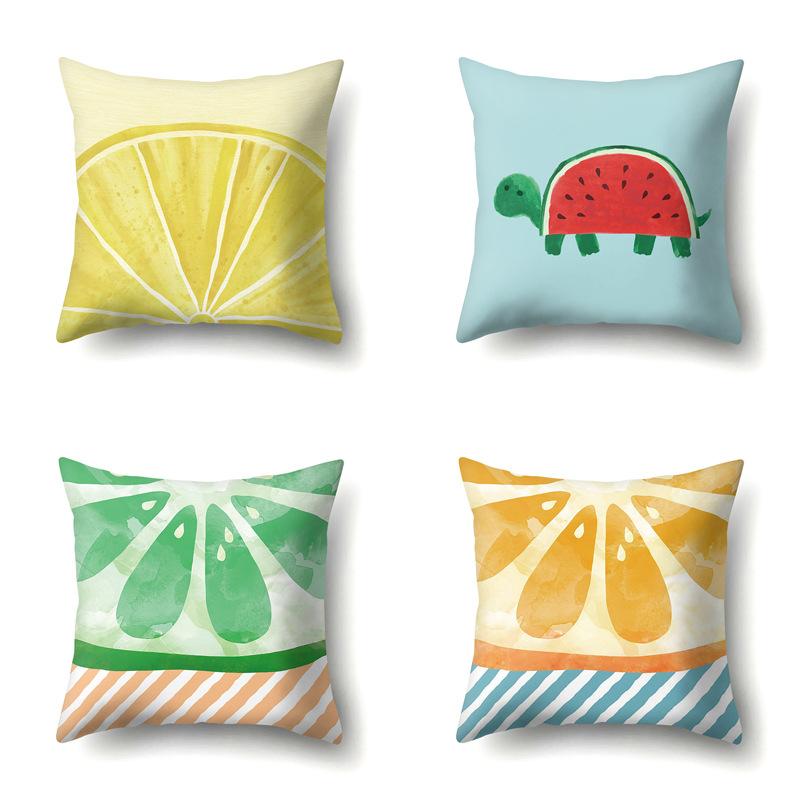 Cool Summer Fruit Polyester Pillowcase Car Decoration Home Print Small Fresh Cute Pillowcase