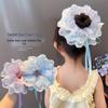 Korean Style Polka Dot Lace Scrunchie for Girls - Hair-Friendly Ribbon Tie Hair Accessory