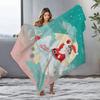 Christmas Throw Blanket Cozy Flannel Fleece Warm Festive Holiday Decor Gift Reindeer Santa Claus Winter Home Bedding Soft Plush
