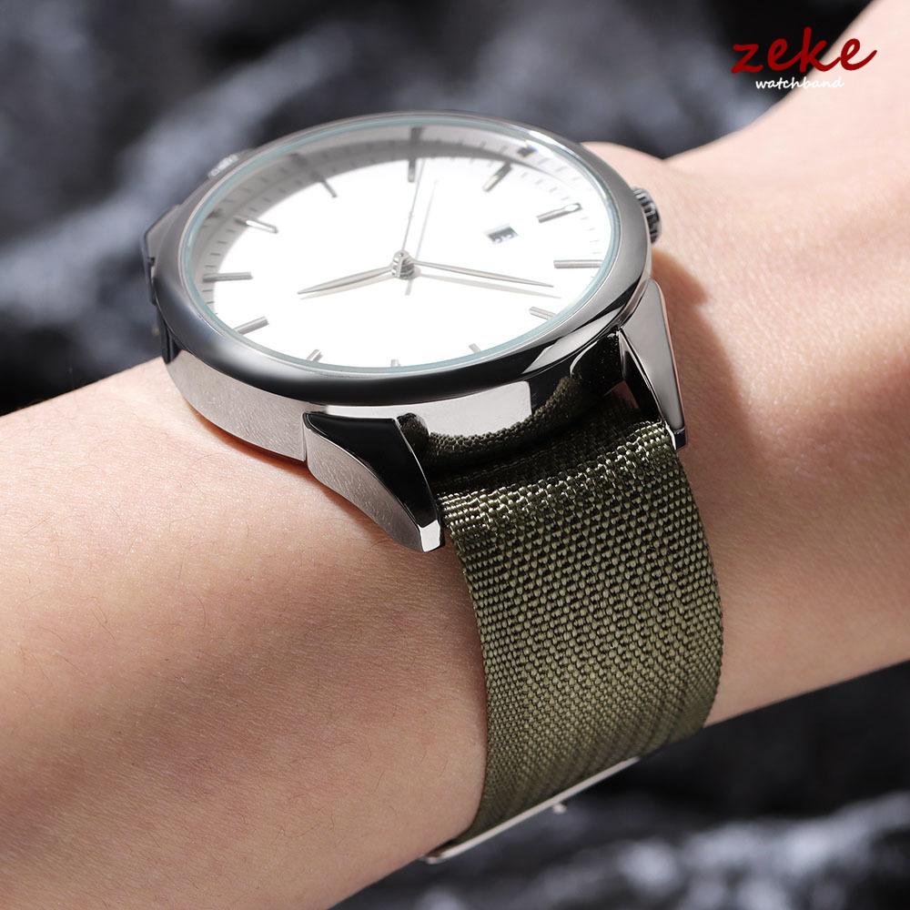 20mm 22mm Ribbed Nylon Watch Band for Omega Men's Military Sport Breathable Braided Strap Black Blue Green Fabric Nylon Bracelet
