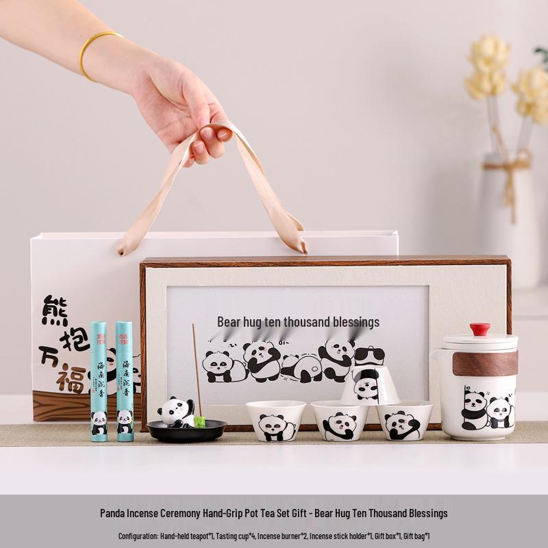 Panda-Themed Ceramic Cup: Engraved Logo, Ideal Chinese Cultural Souvenir for Customers