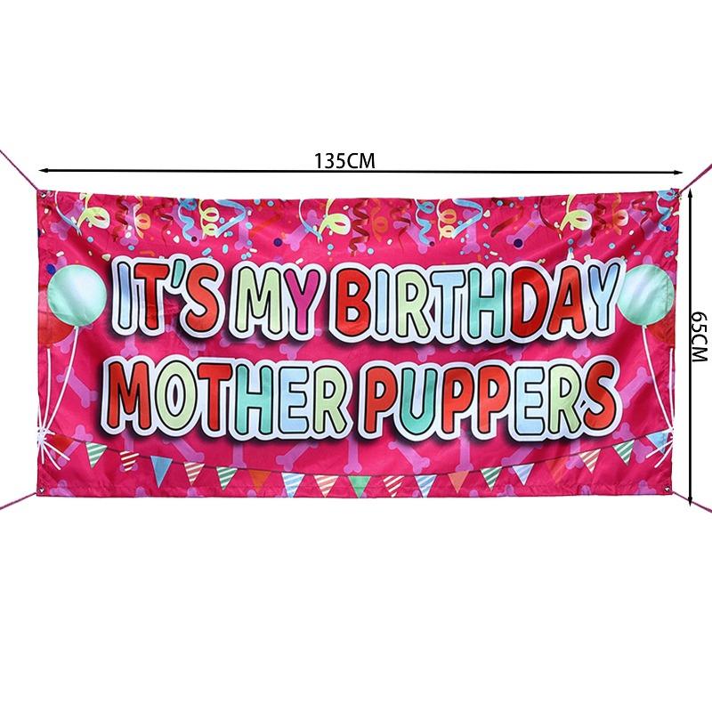 Pet Dog Cat Party Decorations Pet Accessories Dog Birthday Banner Balloon Decoration Birthday Triangle and Dog Birthday Hat