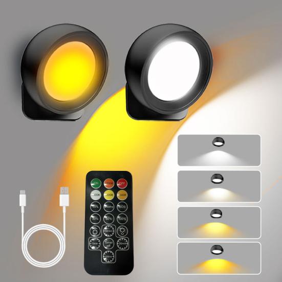 

1шт/2шт светодиодный настенный светильник с вращением на 360 градусов, прикроватная лампа для чтения