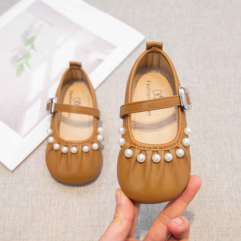 

Tongtai Girls Princess Shoes Spring and Autumn New Children s Soft Sole Leather Shoes for Girls, Fashionable Little Mary Jane Shoes 23Inner Length14.0cm коричневый