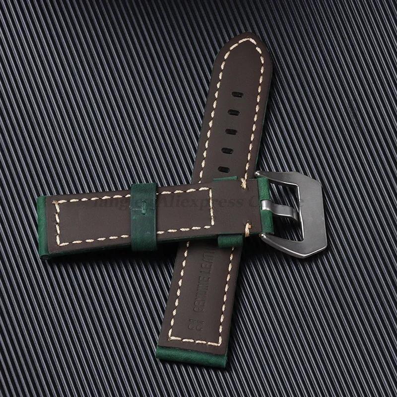 Genuine Leather Watch Strap for Panerai Band Men Women PAM111/441/312 Horse Cowhide Leather Belts 20mm 22mm 24mm 26mm for Casio