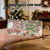 Hand Therapy Stress Balls Christmas Ice Cube Squeeze Toy, Confetti Filled Relief Calming Sensory Toy Slow Rebound Clear for Anxiety Reduction