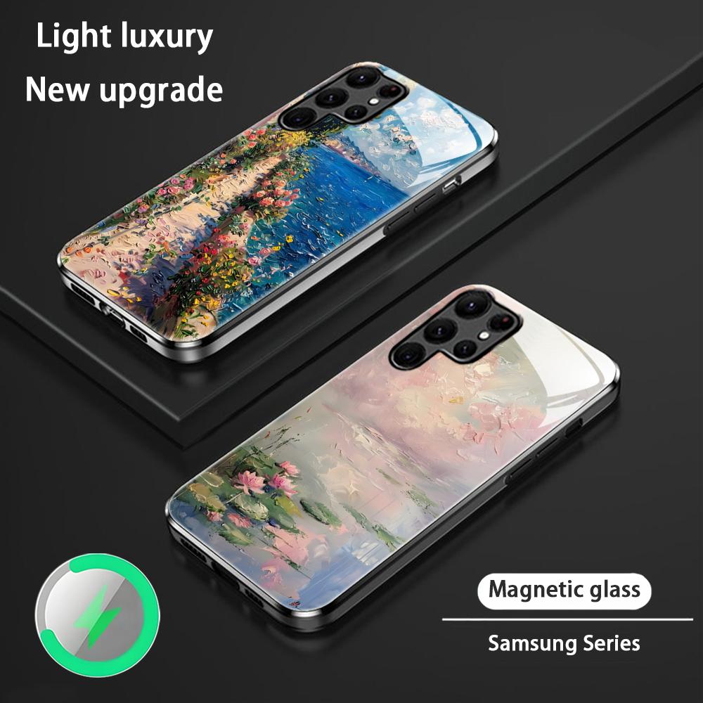 Popular Art Claude Monet Draw Phone Case For Samsung S25 S24 S23 S22 S21 S20 Plus Ultra Note20 Glass Magnetic Case