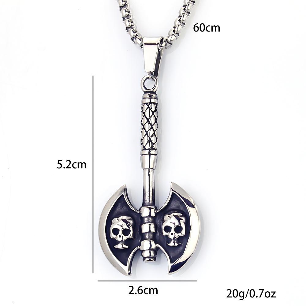Halskette Doppelaxt Herren Trendige Mode Punk Anhänger