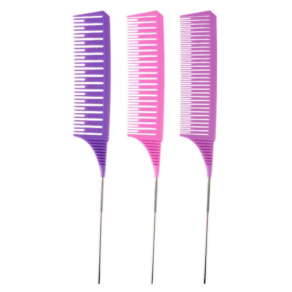 3pcs Highlighting Tailed Comb Set Weaving Hair Styling Combs Coloring Dyeing Comb