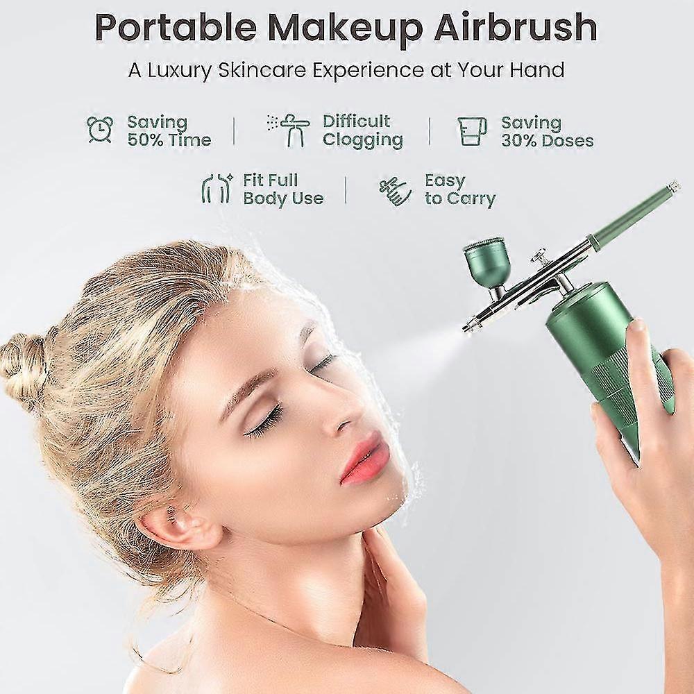 Portable Makeup Airbrush Set With Mini Air Compressor Ink Cup Spray Pen, Serum Toner Nano Mist Sprayer Facial Mister Device