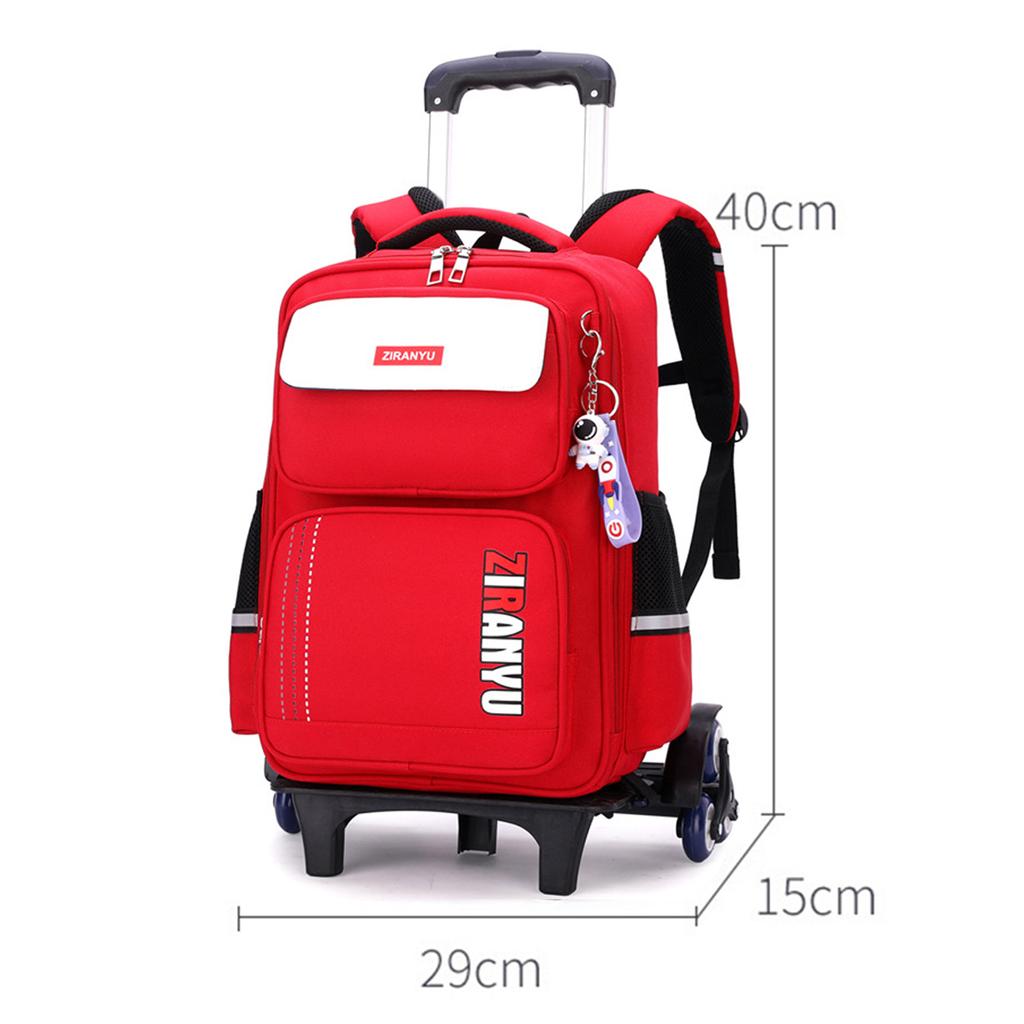 School Bag With Wheels Rolling Backpack for Kids Wheeled School Bag 6 Wheels Trolley Bookbag Carry On Luggage with Lunch Bag