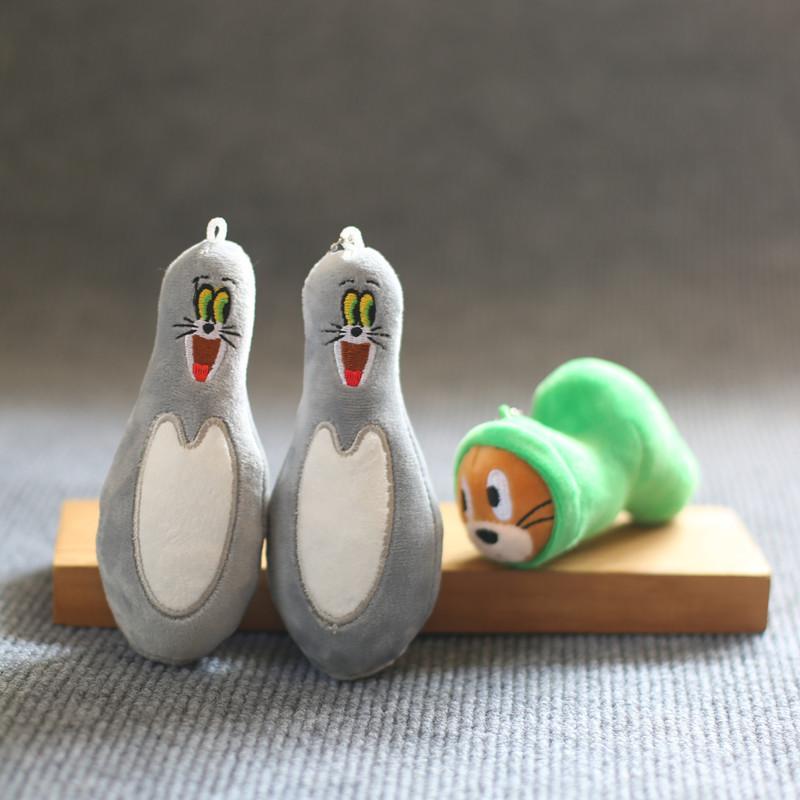 Adorable Cute Cat And Mouse Plush Toy Keychain Soft Jerry Tom Bag Charm