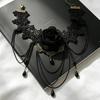 Neue Sexy Gotische Choker Kristall Schwarze Spitze Hals Choker Halskette Vintage Damen Chocker Steampunk Schmuck