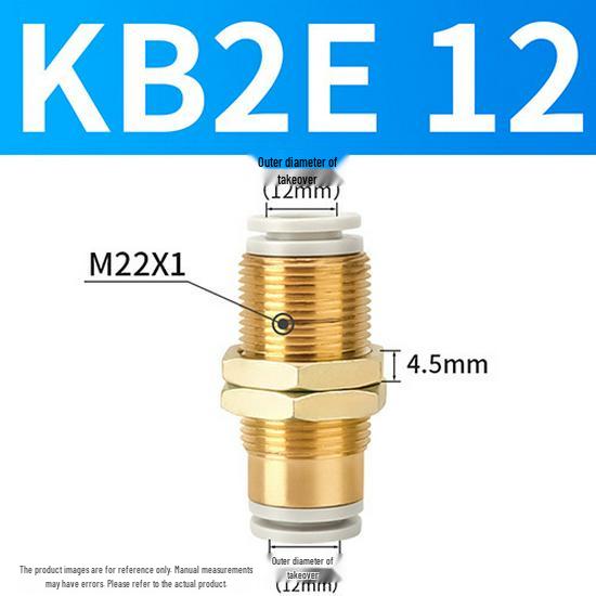 SMC Pneumatic Through-Panel Bulkhead Straight Connector KB2E/KQ2E Series