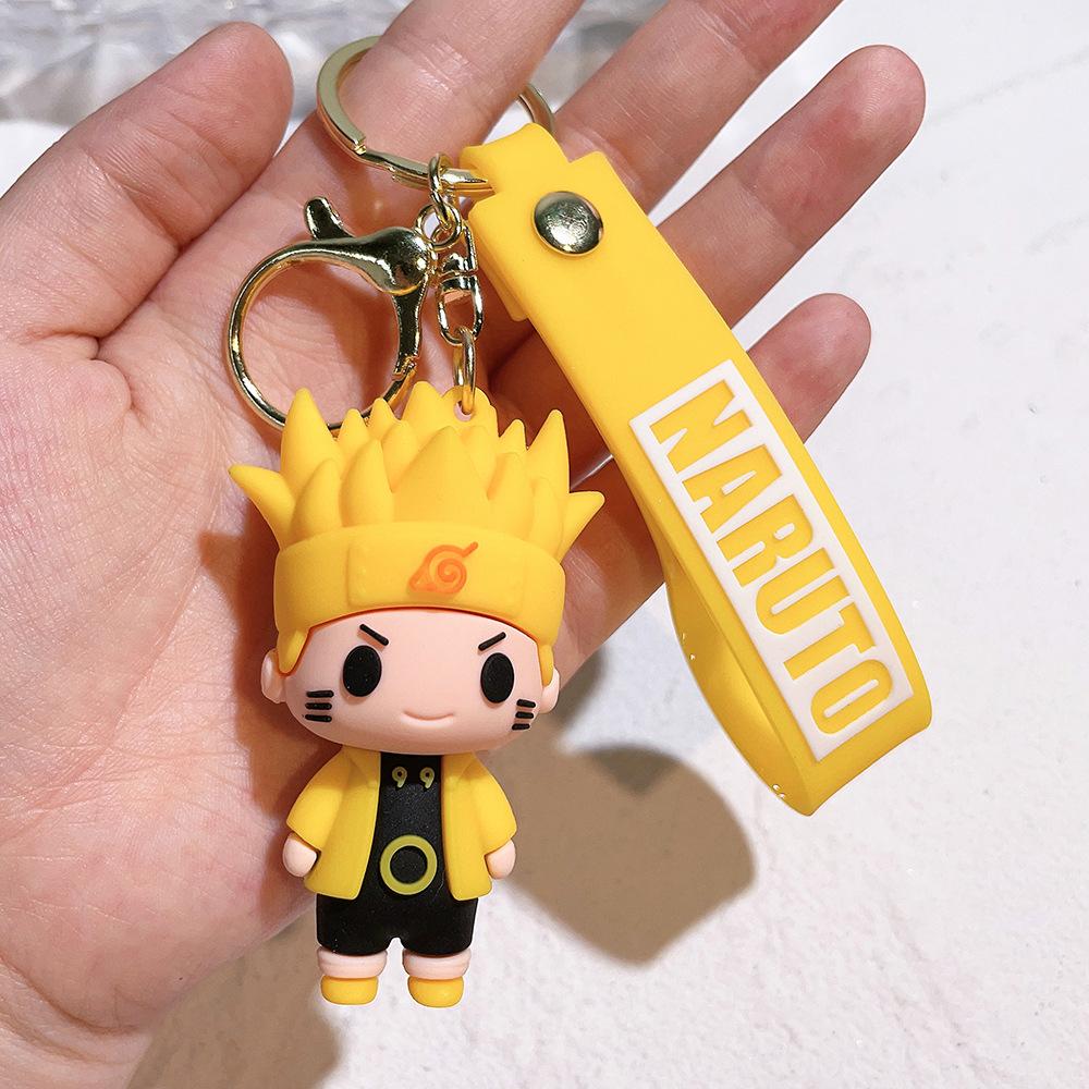 Cartoon PVC Naruto Anime Peripheral Toy Doll Keychain Naruto Silicone Figure Car Key Chain Christmas, Halloween Gift