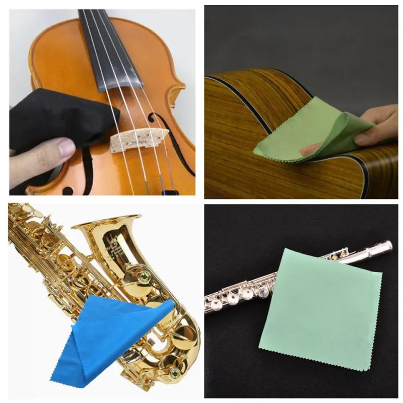 Polishing Cleaning Cloths 4 Pack Accessory Cleaning Cloths Guitar Polishing Microfiber Wax Removal Cloths
