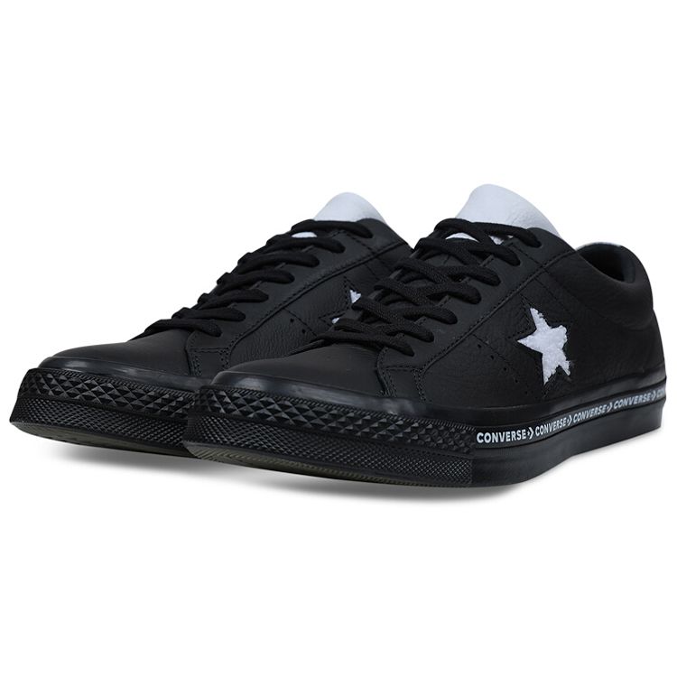Converse One Star Color Block Splicing Non-Slip Wear-Resistant Low-Top Skate Shoes Unisex Sneaker Black White 159721C