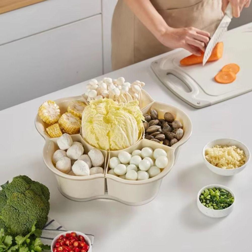 Hollow-Out Divided Serving Tray Creative Dried Fruit Snack Plate  Kitchen Preparation