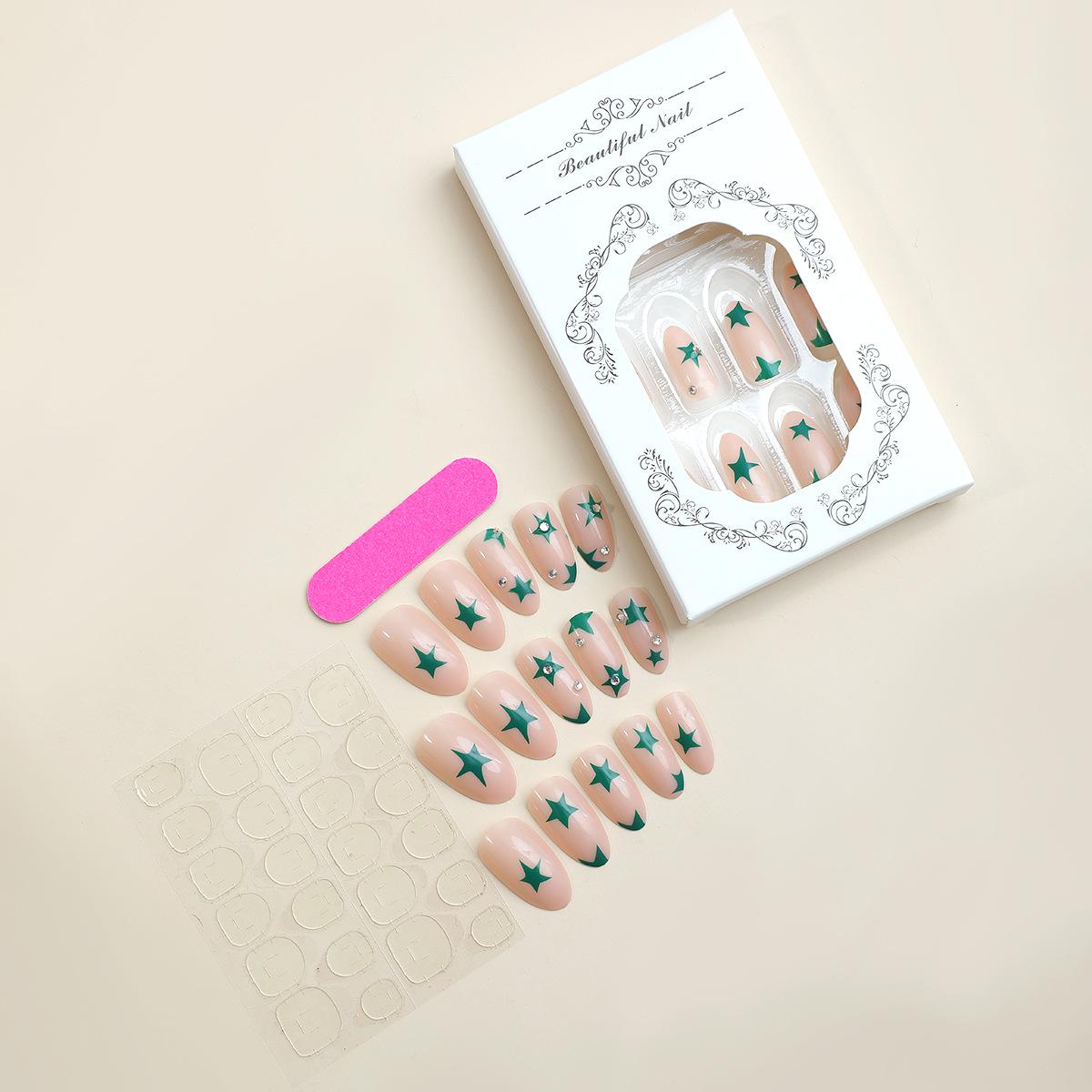 

Острые Ногти Звезда Лед Стразы Накладные Ногти - Прозрачный Сладкий и Крутой Маникюр