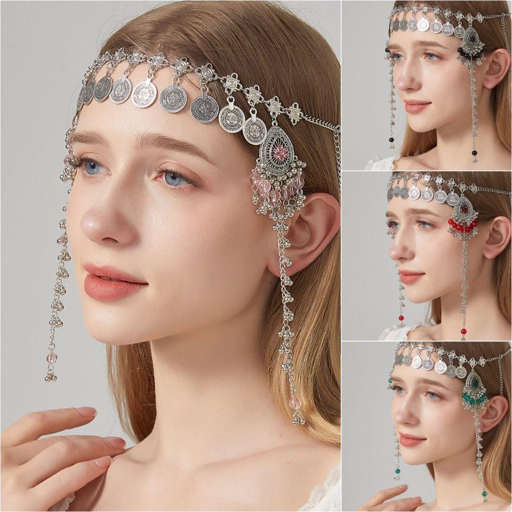 Waterdrop Tassel Hair Chains Ethnic Style Hairband Jewelry Trendy Forehead Chain Women