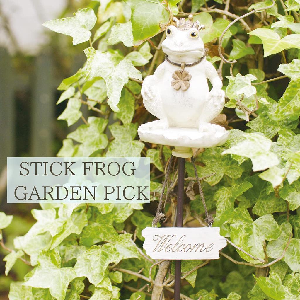 Kishima Garden Antik Ein Stilvoller Natürlicher Frosch Gartenzubehör Pick, KH-61225, Weiß, Größe, Design, Objekt,