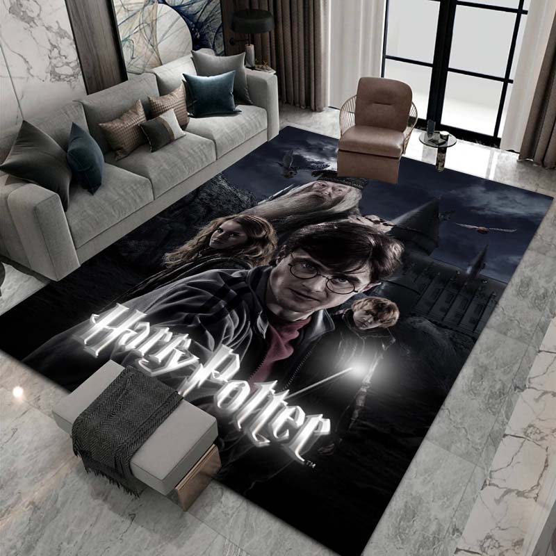 3D Printed Harry Potter Classic Fantasy Adventure Movie Theme Rug, Bedroom Living Room Play Mat