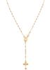 Miabella Italian 925 Sterling Silver or 18K Gold Plated Rosary Beads Cross Y Necklace Chain for 24 Sterling No Gemstones Women, Inches, Silver,