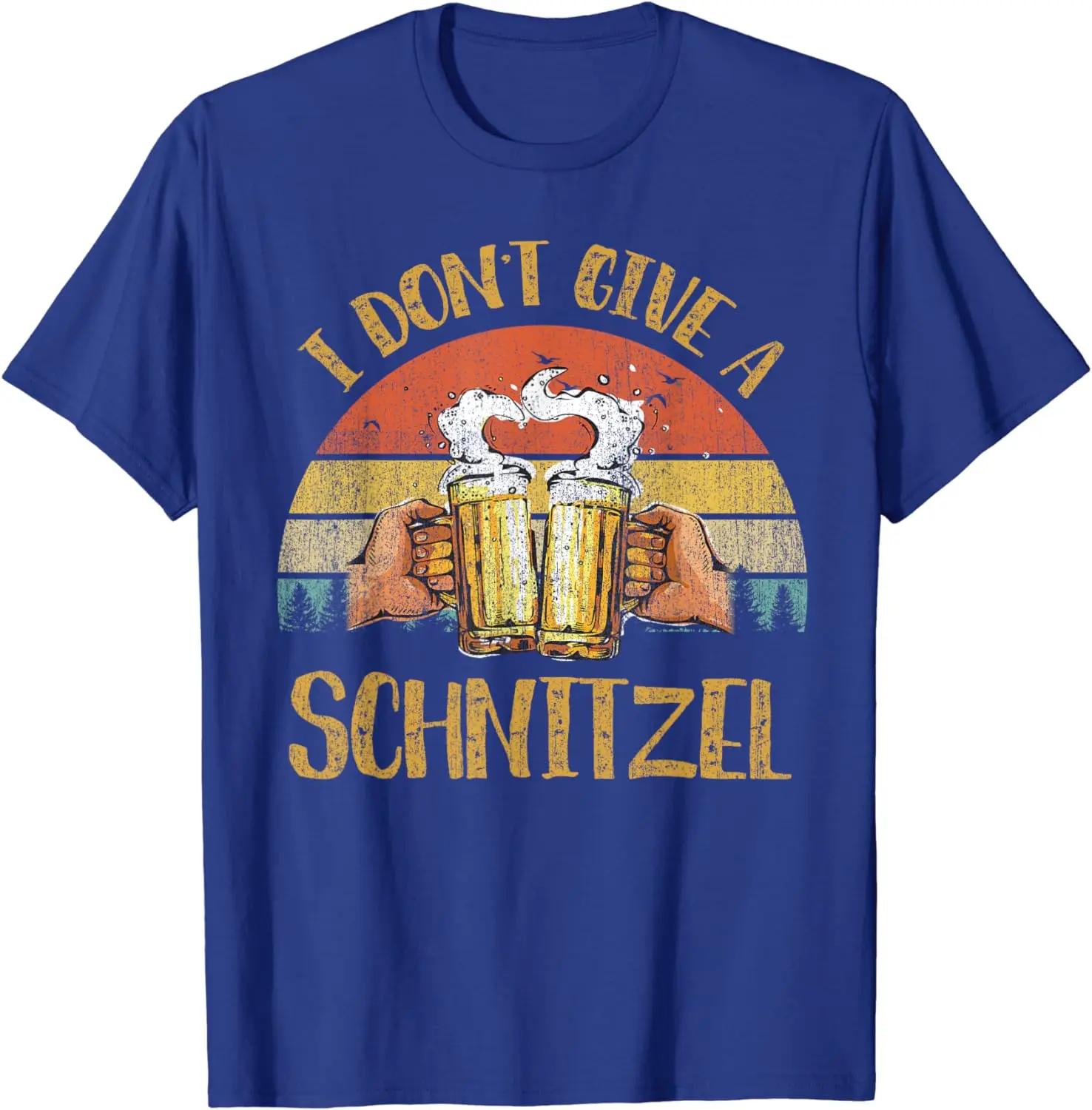 I Dont Give A Schnitzel Shirt Vintage Retro Oktoberfest TShirt for Unisex Women Cotton Clothing for Festival Party S