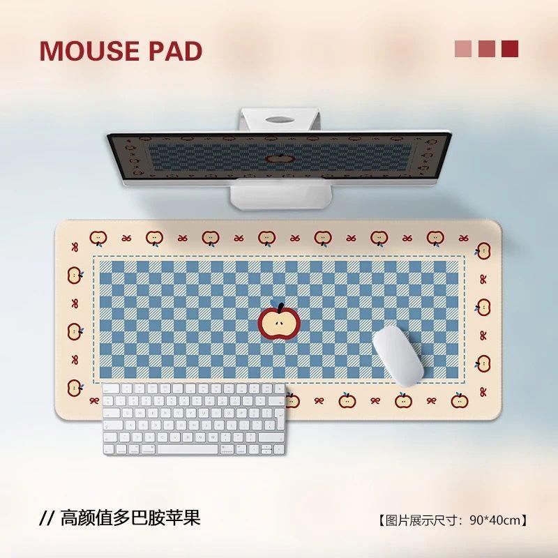 Dopamine Red Apple Pattern Oversized Mouse Pad Office Home Universal Desktop Wear Resistant Thickened Protective Mat