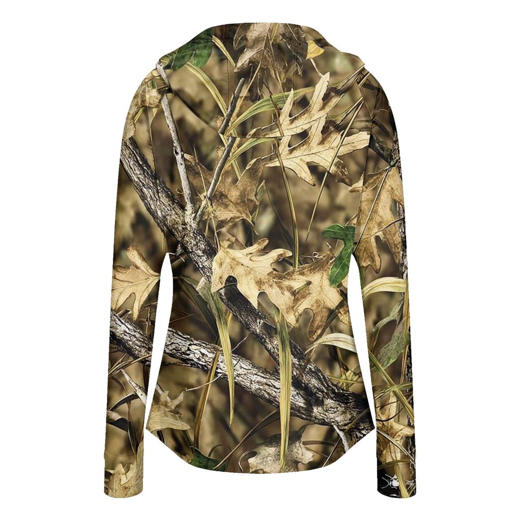 Women's Lightweight Long Sleeve Zip Up Hoodie with Pockets and Printed Design Sun Protection Jacket for Outdoor Activities