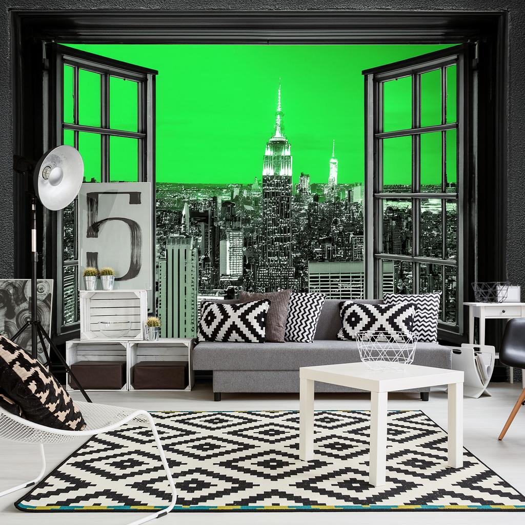 Wallpaper View from the window City Sky Green