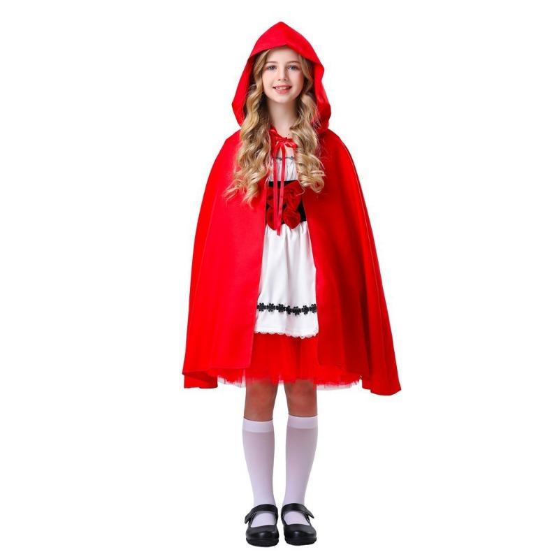 Source Children's Halloween Little Red Riding Hood Costume Fairy Tales Drama Stage Performance Dress