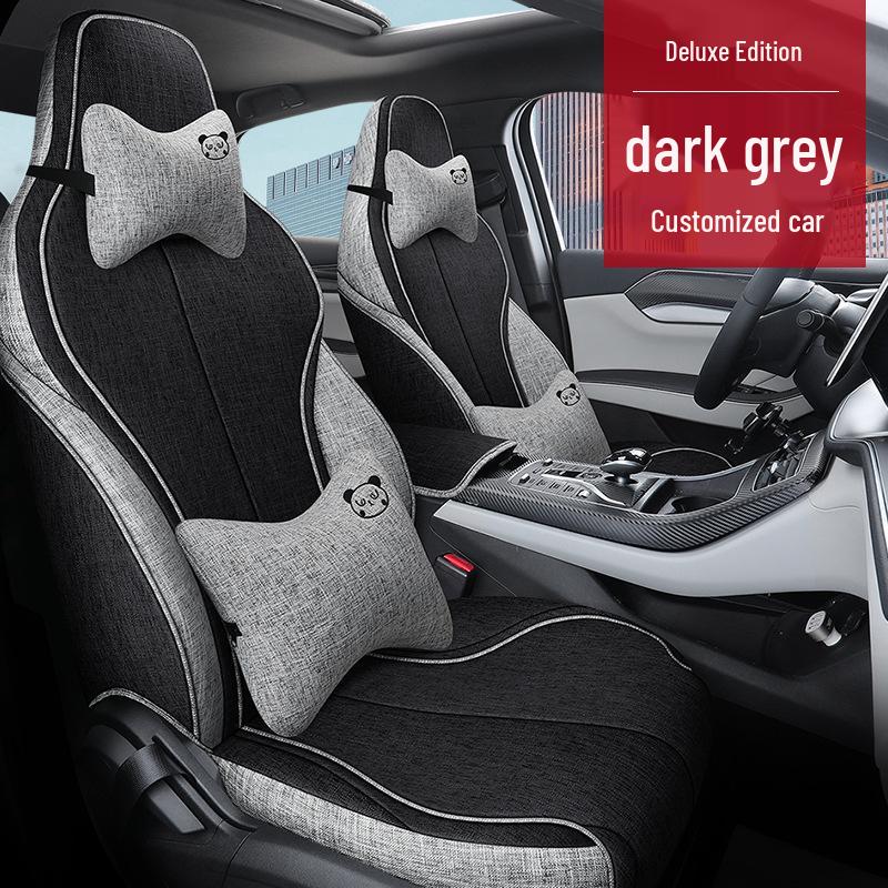 BYD QinPLUS Linen Car Seat Cushion, Full Surround, Four Seasons, for Qinplusdmi/ev.