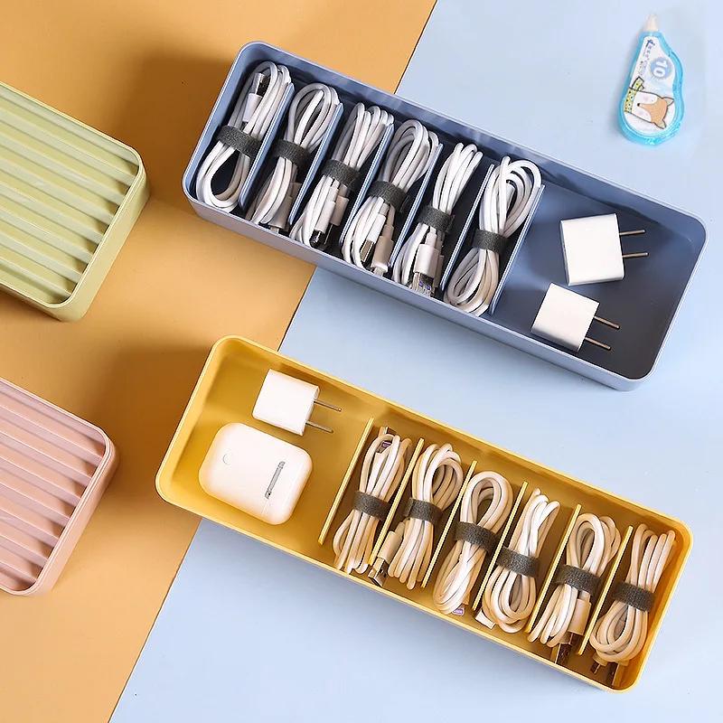 Multi Functional Cable Storage Box, Dust-proof Power Cord Storage Cable Manager, Desktop Charging Cable Storage Box