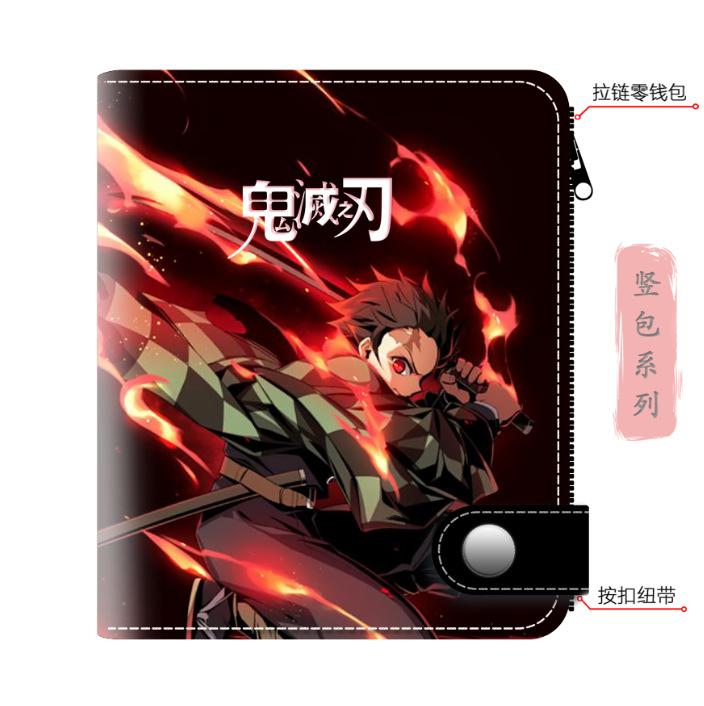 Japan cartoon comics Demon Slayer Stylish Vertical Bag Card Holder Coin Purse 0027