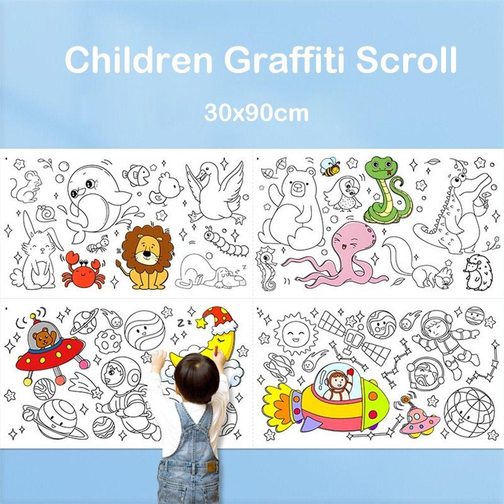

Sticker Color Filling Sticker Watercolor Paper Children s Drawing Scroll Blank Coloring Pages