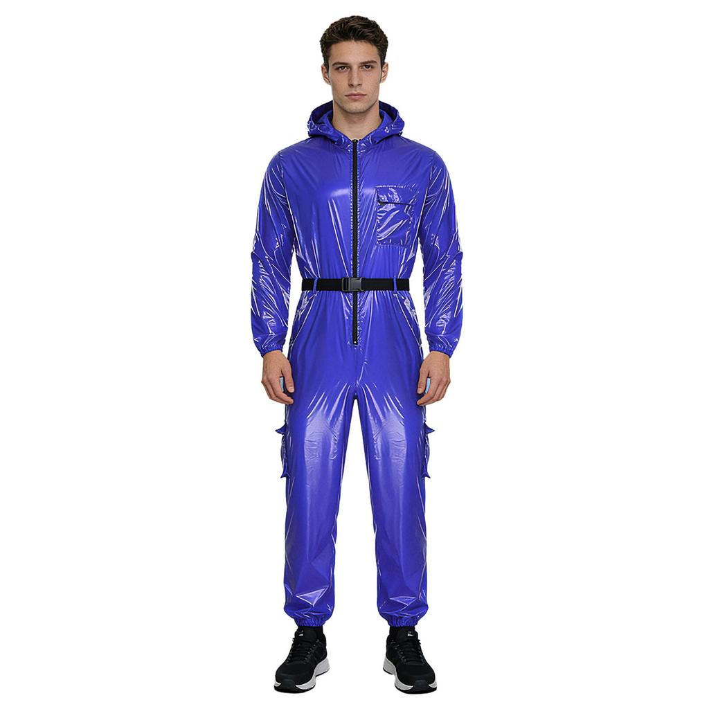 Herren Wasserabweisender Overall Mechaniker Arbeitskleidung Langarm Reißverschluss Vorne Mit Kapuze Overall