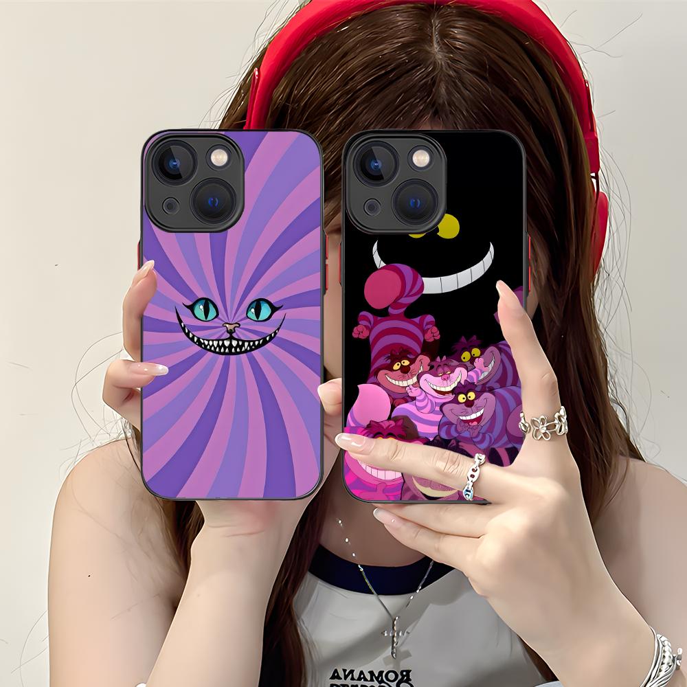 C-Cheshire Cats Phone Case for iPhone 16 15 14 13 12 11 X XR XS 8 7 Pro Max Plus Mini Colour Printing Silicone Cellphones Luxury