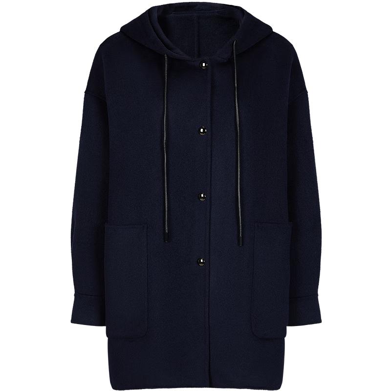 

Women s Academy Style Hooded Wool Blend Double-Faced Coat S