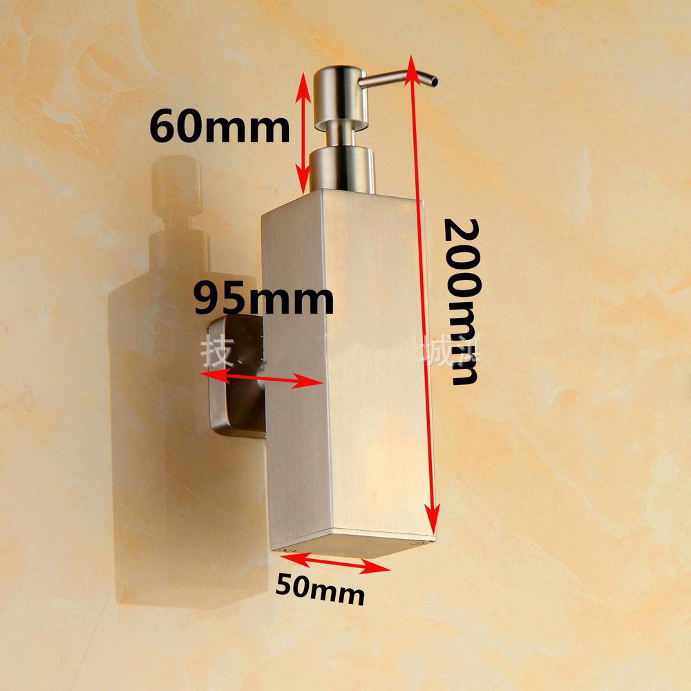 1PC 200ml Shower Bottle Pump 304 Stainless Steel Brushed Chrome Round Squaer Shampoo Dispenser Wall Mounted