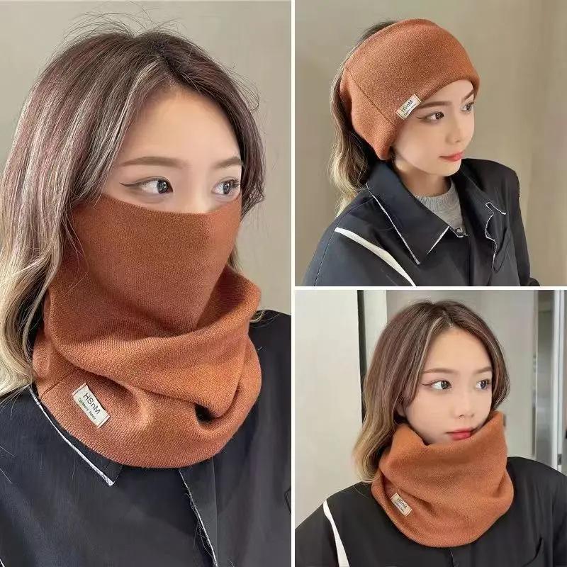 3 in 1 Women Winter Scarf with Ear Muffs and Neck Warmer Thick Windproof Face Cover Soft Warm Christmas Gift for Cold Weather
