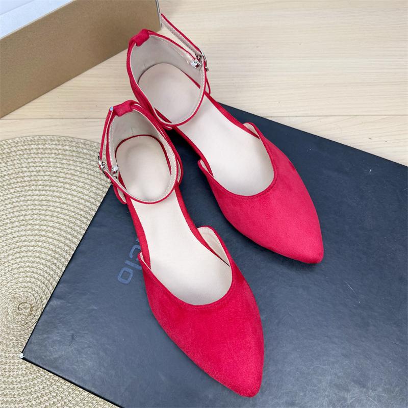 Fashion Flat Shoes for Women's Spring and Autumn Plus Size Pointed Sandals Women's 41-43 French Work Shoes Ladies Loafers Women