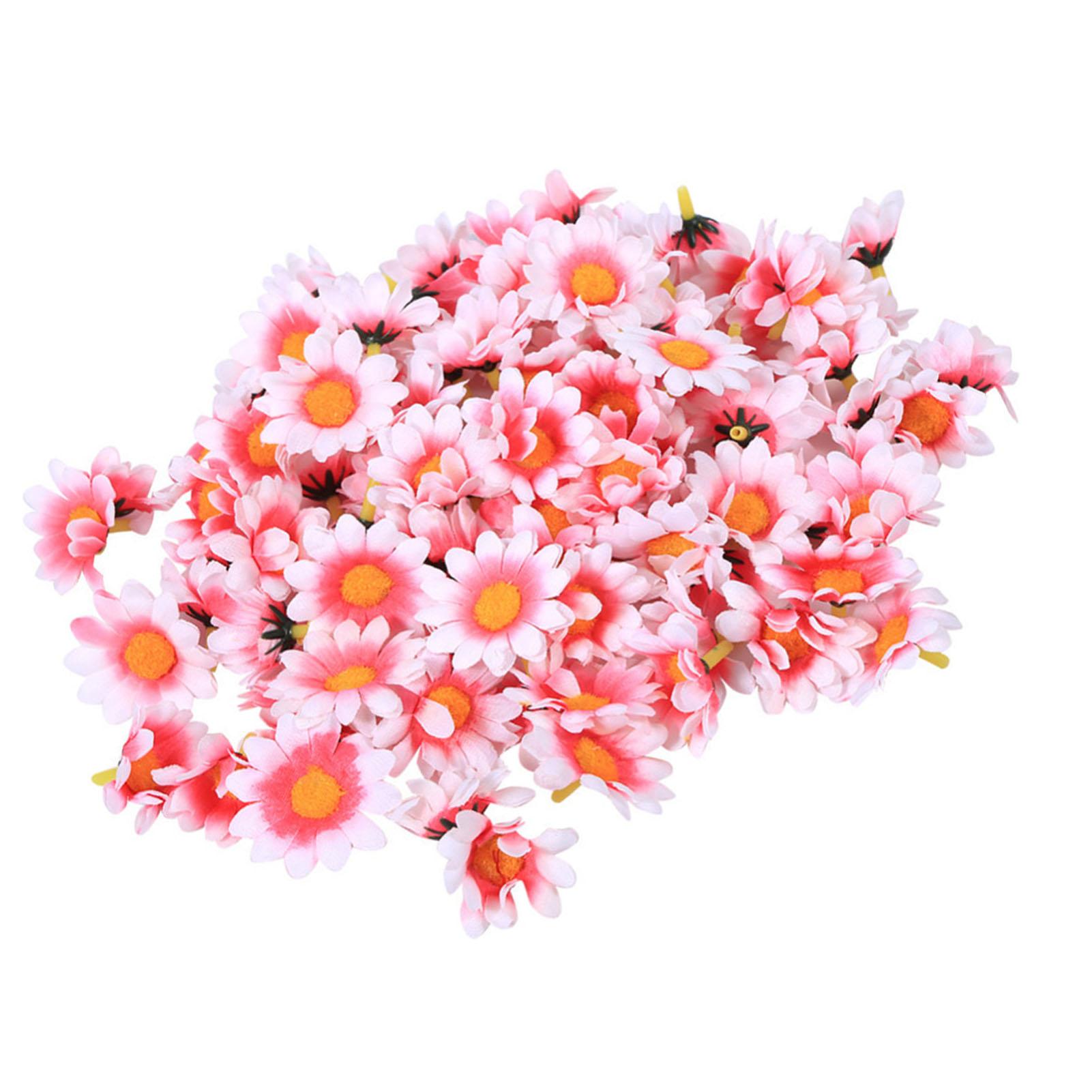 

100 шт. Искусственная маленькая ромашка Прекрасная DIY ручная работа Шелковая маленькая ромашка для офисов свадеб Розовая белая